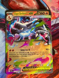 Mega Charizard X ex 013/094 Me02: Phantasmal Flames Holo Pokemon Card - Image 1