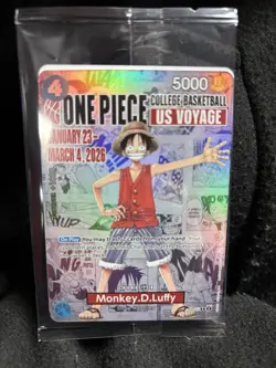One Piece Monkey D. Luffy US Voyage College Basketball Promo Card - Image 1