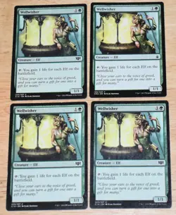 MTG 4x Green Elf Creature WELLWISHER - Image 1