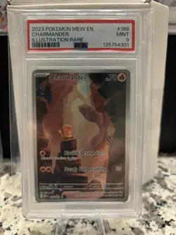 2023 Pokemon Mew EN Charmander 168/165 Illustration Rare 151 PSA 9 Mint - Image 1