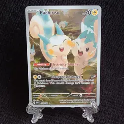 Pachirisu Holo Scarlet & Violet Base Set 208/198 Rare Pokemon Illustration - Image 1