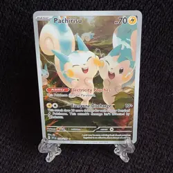 Pachirisu Holo Scarlet & Violet Base Set 208/198 Rare Pokemon Illustration - Image 3