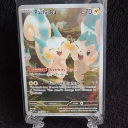 Pachirisu Holo Scarlet & Violet Base Set 208/198 Rare Pokemon Illustration - Image 5
