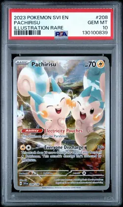 Pokemon Scarlet & Violet Base Set EN Pachirisu 208/198 Illustration Rare PSA 10 - Image 1