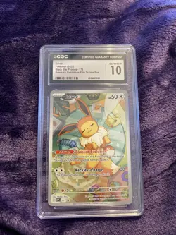 CGC 10 Eevee 173 Prismatic Evolutions Elite Trainer Box Black Star Promo Pokemon - Image 1
