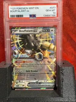 2025 Pokemon White Flare #077 Bouffalant EX PSA 10 Mint Ultra Rare - Image 1