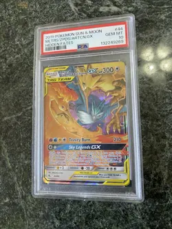PSA 10 MOLTRES & ZAPDOS & ARTICUNO GX 44/68 HIDDEN FATES POKEMON 😍 - Image 1