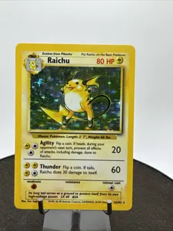 Pokemon TCG Raichu Base Set Holo Rare Card 14/102 LP /NM - Image 1