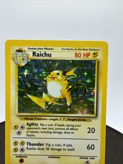 Pokemon TCG Raichu Base Set Holo Rare Card 14/102 LP /NM - Image 2