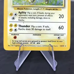 Raichu 14/102 Holo Base Set Unlimited WOTC 1999 Pokemon TCG Card Rare LP ✨ - Image 4