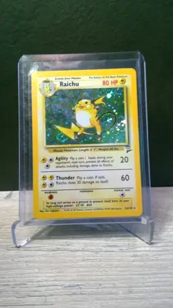 Pokemon TCG Raichu 14/102 Base Set 2 Holo Rare 1999 WOTC Vintage LP SWIRL - Image 3