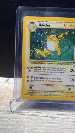 Pokemon TCG Raichu 14/102 Base Set 2 Holo Rare 1999 WOTC Vintage LP SWIRL - Image 5