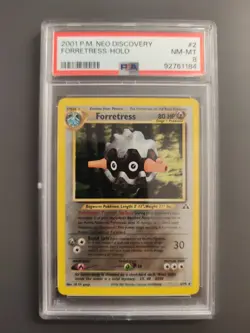 PSA 8 Forretress Unlimited Neo Discovery 2/75 Pokemon Card NEAR MINT Holo - Image 1
