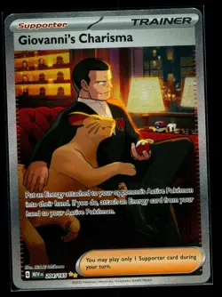 Pokemon TCG Giovanni’s Charisma 204/165 151 Full Art Special Illustration Rare - Image 1