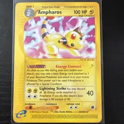 Pokemon TCG Ampharos Card 34/165 Expedition Base Set Regular Rare - Image 1