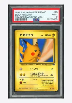 Pokemon PSA 9 Snap Pikachu Promo 1999 #025 Trainer Magazine VOL.1 Japanese - Image 1