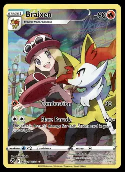 Pokemon TCG SWSH12: Silver Tempest Trainer Gallery #TG01/TG30 Braixen NM - Image 1