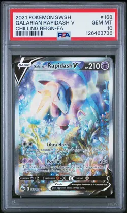 2021 POKEMON SWORD & SHIELD CHILLING REIGN FULL ART/GALARIAN RAPIDASH V PSA 10 - Image 1