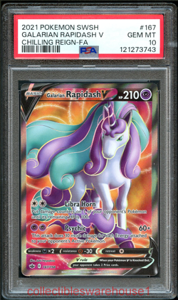Pokemon Chilling Reign Galarian Rapidash V 167 PSA 10 - Image 1