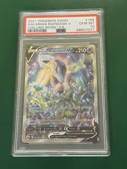 2021 POKEMON SWORD & SHIELD CHILLING REIGN FULL ART/GALARIAN RAPIDASH V PSA 10 - Image 1