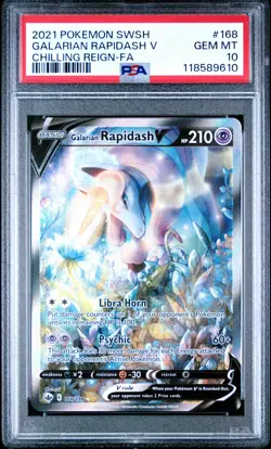 2021 POKEMON SWORD & SHIELD CHILLING REIGN FULL ART/GALARIAN RAPIDASH V PSA 10 - Image 1