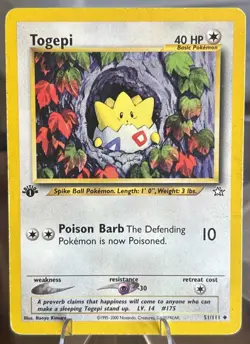 Togepi 51/111 Neo Genesis Regular First (1st) Edition Pokemon TCG Free Shipping - Image 1