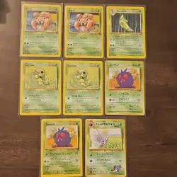 Pokemon TCG Lot Paras Caterpie Metapod Venonat 8 Cards English Japanese - Image 1