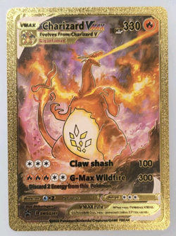 Pokemon Charizard VMAX 330hp Gigantamax Gold Foil Fan Art Collector Card - Image 1