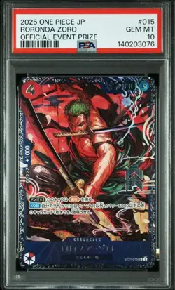 Roronoa Zoro SR ST21-015 PSA10 Flagship Battle Top 8 Souvenir Card - Image 1