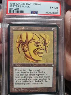 1995 Magic The Gathering Ice Age Jesters Mask PSA 6 Very Low Pop - Image 1