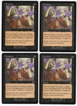 Vendetta x4 4x 1999 Mercadian Masques PLAYSET Black Common Instant MTG NM AZ1 - Image 1