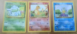 Pokemon Base Set Starter Lot - Bulbasaur, Squirtle, Charmander - WOTC Vintage HP - Image 1