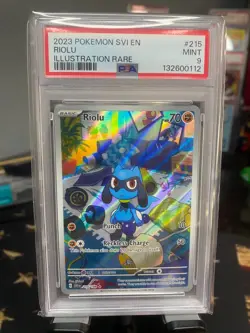 2023 POKEMON SVI EN-SCARLET & VIOLET ILLUSTRATION RARE #215 RIOLU PSA 9 - Image 1