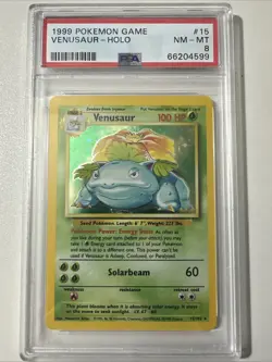 Pokemon PSA 8 Venusaur 015/102 Base Set Holo - Image 1