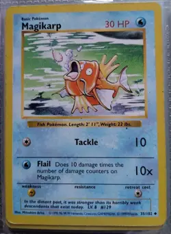 Pokemon TCG Base Set Shadowless Magikarp 35/102 NM/M - Image 1