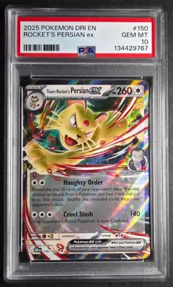 Pokemon 2025 Team Rocket's Persian EX #150 PSA 10 GEM-MT -- USA SHIPPING ONLY - Image 1