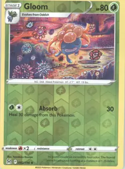 Gloom Reverse Holo Pokemon tcg SWSH11: Lost Origin #002/196 - Image 1