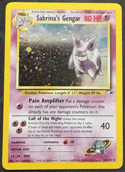Pokemon TCG Sabrina’s Gengar Holo Rare With Swirl 14/132 Gym Heroes - Image 1