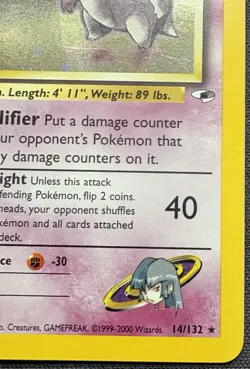 Pokemon TCG Sabrina’s Gengar Holo Rare With Swirl 14/132 Gym Heroes - Image 5