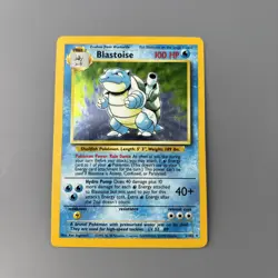 Damaged 1999 Pokemon WOTC Base Set Unlimited Blastoise 2/102 Holo Rare - Image 1