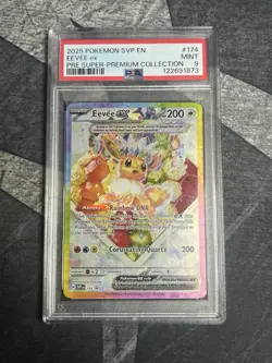 2025 POKEMON SVP EN-SV BLACK STAR PROMO #174 EEVEE EX PSA 9 - Image 1