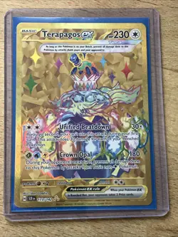 Pokemon TCG Terapagos EX 173/142 Stellar Crown Hyper Rare Gold Holo CREASED - Image 1