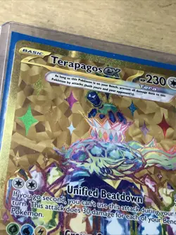 Pokemon TCG Terapagos EX 173/142 Stellar Crown Hyper Rare Gold Holo CREASED - Image 3