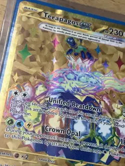 Pokemon TCG Terapagos EX 173/142 Stellar Crown Hyper Rare Gold Holo CREASED - Image 4