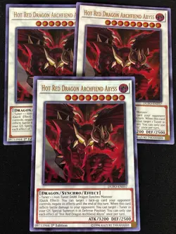 YUGIOH HOT RED DRAGON ARCHFIEND ABYSS DUPO-EN057 1ST ULTRA X3 (NM) - Image 1