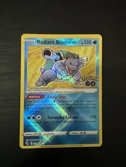 Pokemon TCG Radiant Blastoise Pokemon Go 018/078 Holo Radiant Rare - Image 1
