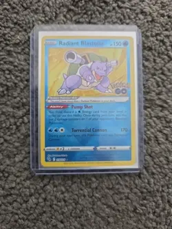 Pokemon TCG Radiant Blastoise Pokemon GO 018/078 Holo Radiant Rare - Image 1