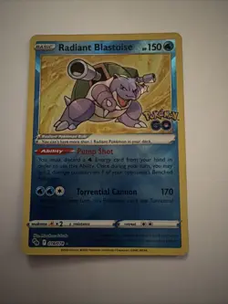Pokemon TCG Radiant Blastoise Holo Card Pokemon Go, 018/078 Series - Image 1