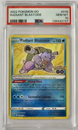 Radiant Blastoise #018/078 Pokemon GO Holo - PSA 10 Gem Mint - Image 1