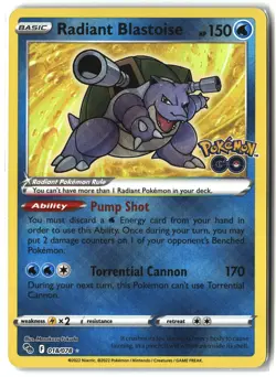 Radiant Blastoise ⭐ 018/078 Holo Radiant Rare Pokemon GO 2022 Pokemon NM - Image 1
